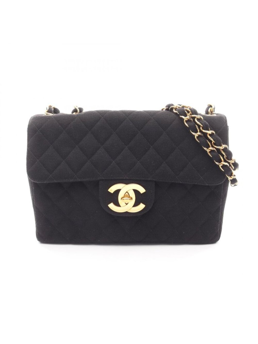 Chanel Shoulder Bag Big Quilted 30 Single Flap Black Chain